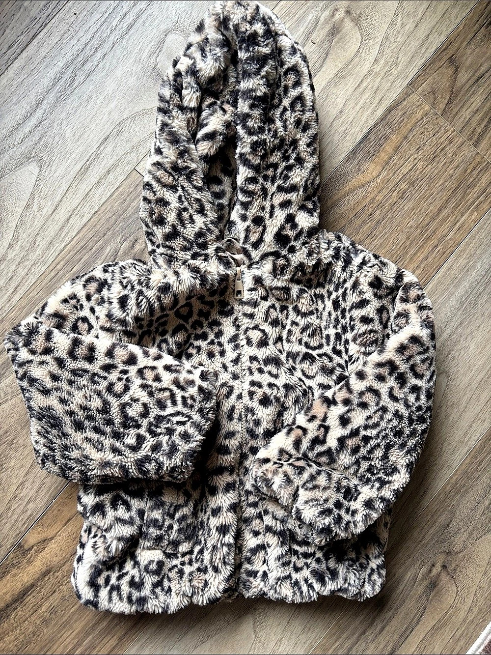 Zara Kids Leopard Print Faux Fur Jacket